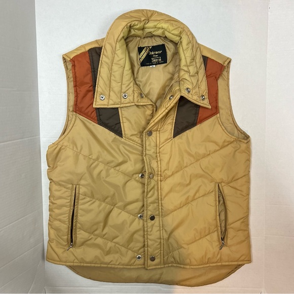 Vintage Other - Vintage 70s Sears Men’s M Brown Retro Puffer Vest Insulated